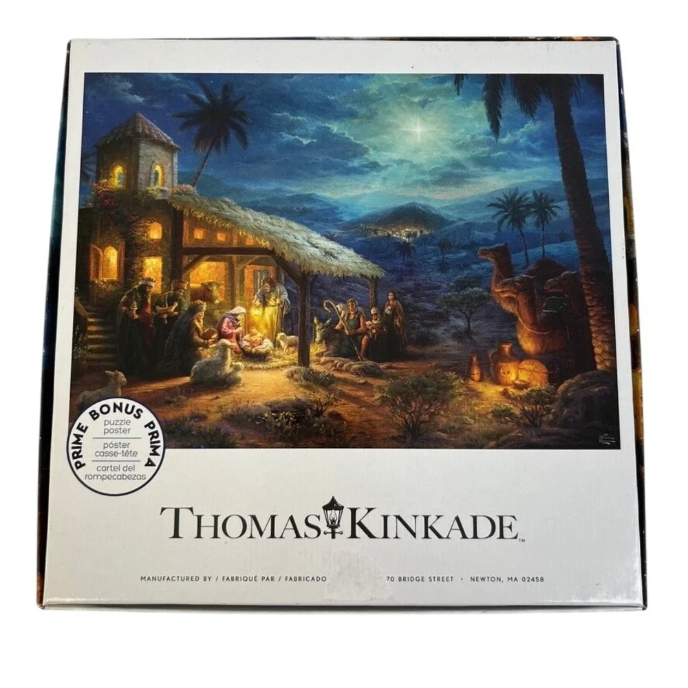 Thomas Kinkade Ceaco‎ Jigsaw Puzzle The Nativity Christmas 1000 Pieces Complete